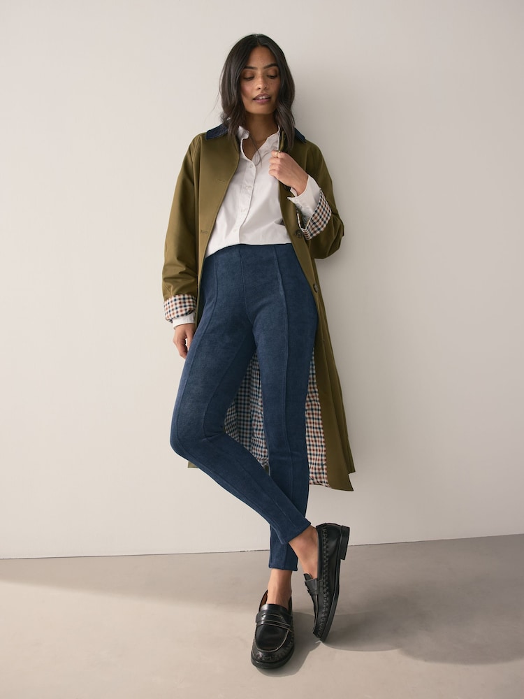 Navy Cord Leggings - Image 1 of 7 Navy Cord Leggings - Image 1 of 7