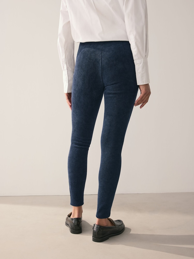 Navy Cord Leggings - Image 2 of 7 Navy Cord Leggings - Image 2 of 7