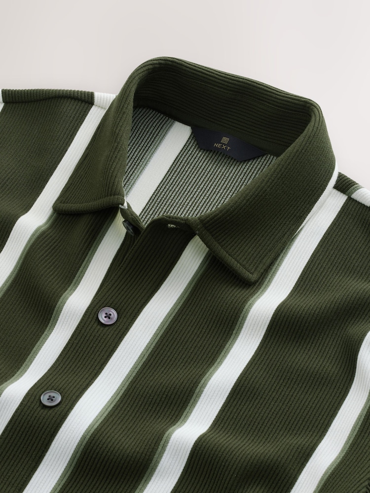 Buy Olive Green Textured Stripe Jersey Shirt from Next USA