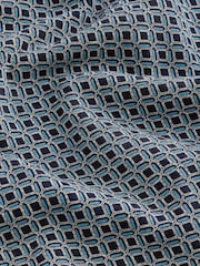 Blue Navy Geo Short Sleeve Print Polo Shirt - Image 2 of 3