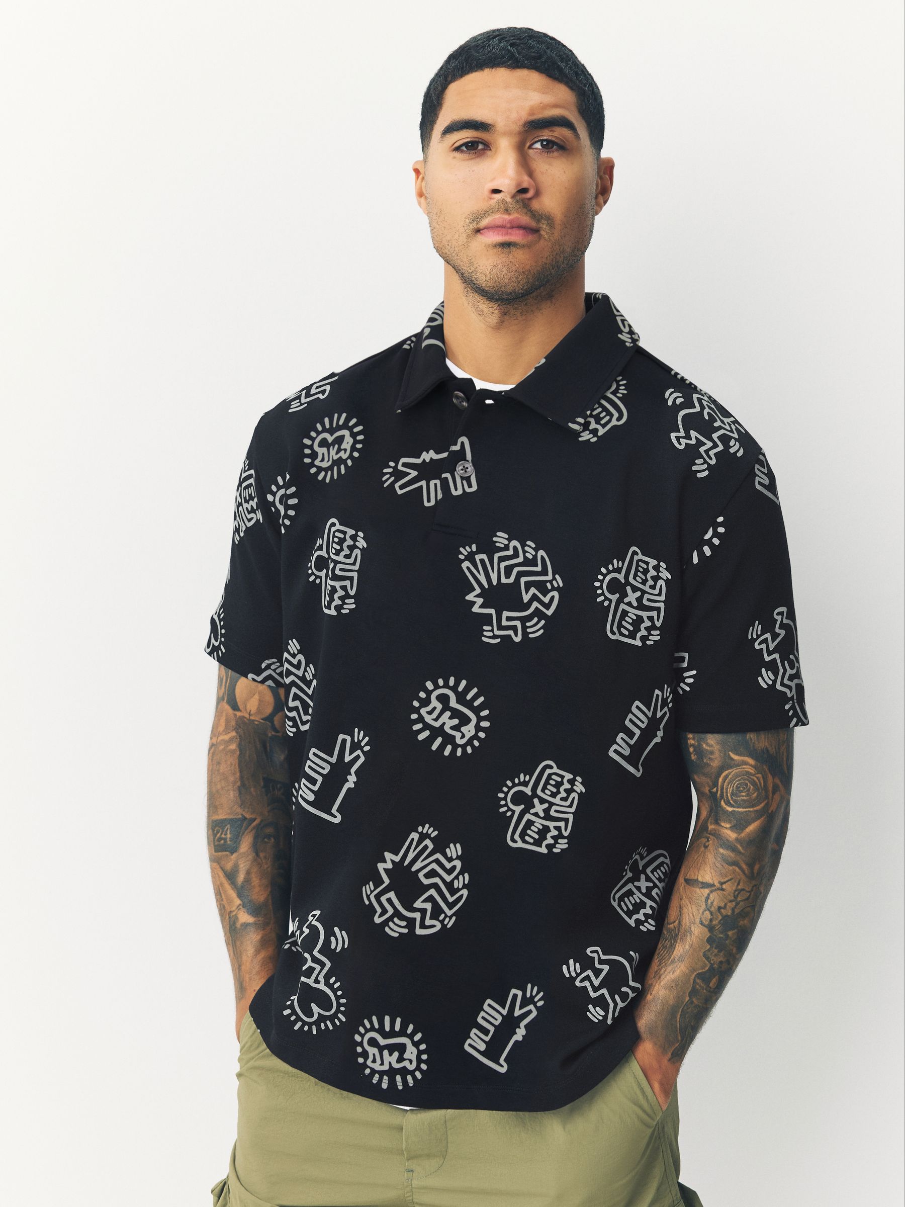 Black Licence Keith Haring Polo Shirt