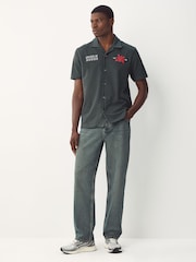 Charcoal Grey Guns N' Roses Band Graphic Print Polo Shirt - Image 3 of 9