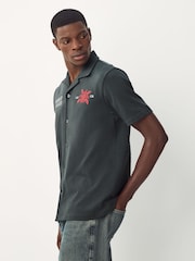 Charcoal Grey Guns N' Roses Band Graphic Print Polo Shirt - Image 4 of 9