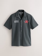 Charcoal Grey Guns N' Roses Band Graphic Print Polo Shirt - Image 6 of 9