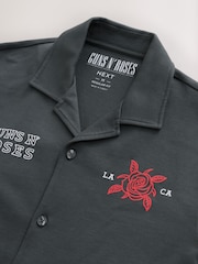 Charcoal Grey Guns N' Roses Band Graphic Print Polo Shirt - Image 8 of 9