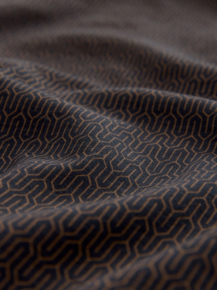 Black Short Sleeve Print Polo Shirt - Image 2 of 3