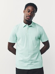 Green/Pink/Navy Geos Regular Fit Short Sleeve Jersey Polo Shirts 3 Pack - Image 8 of 8