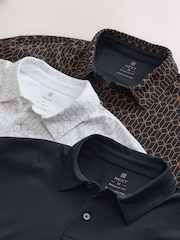 Black/Gold/White - Ajuste regular - Pacote 3 de camisas polo de manga curta - Imagem 11 de 12
