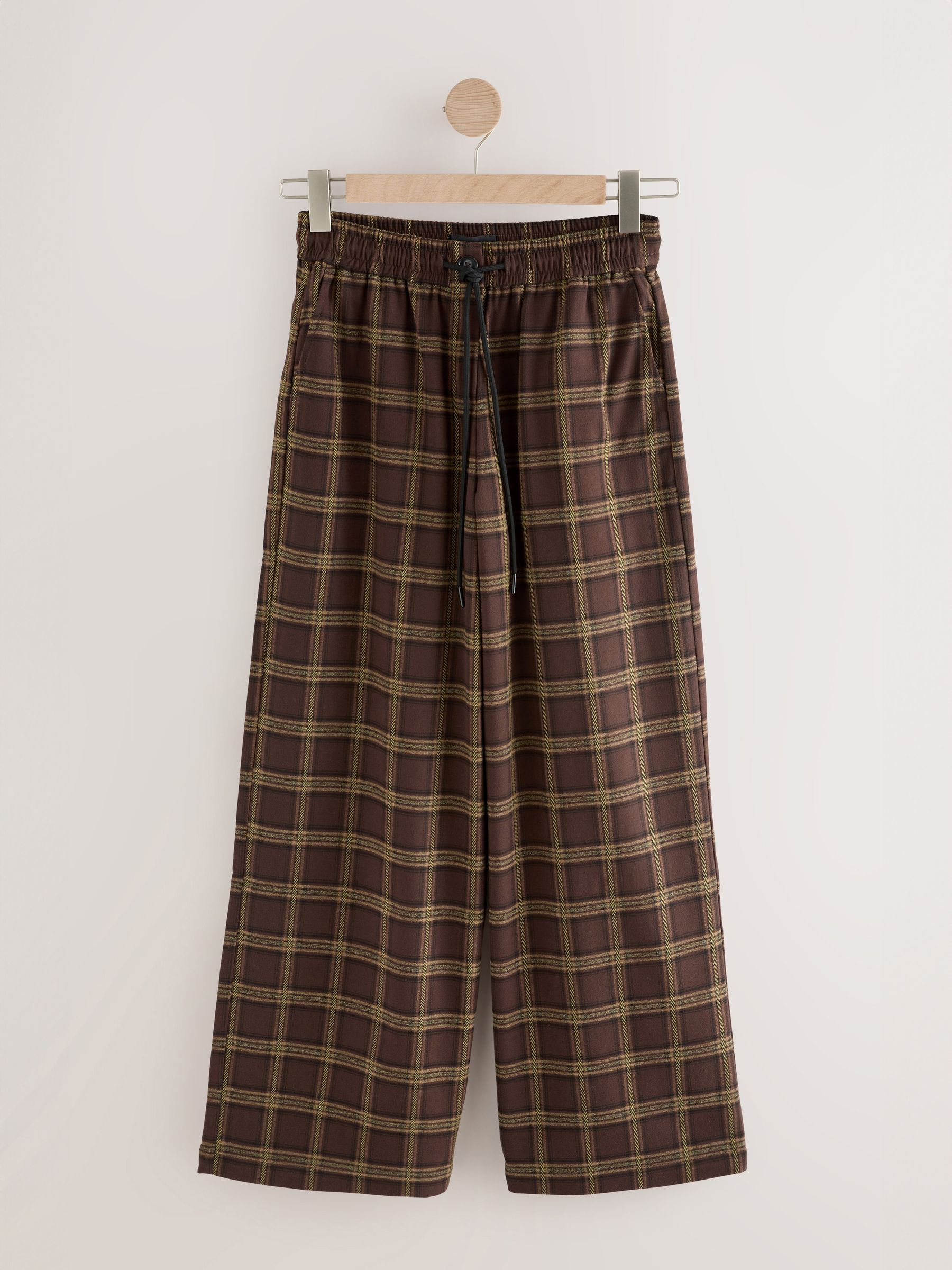 Buy Brown Pull On Wide leg Check Trousers from Next Canada Buy Brown Pull On Wide leg Check Trousers from Next Canada