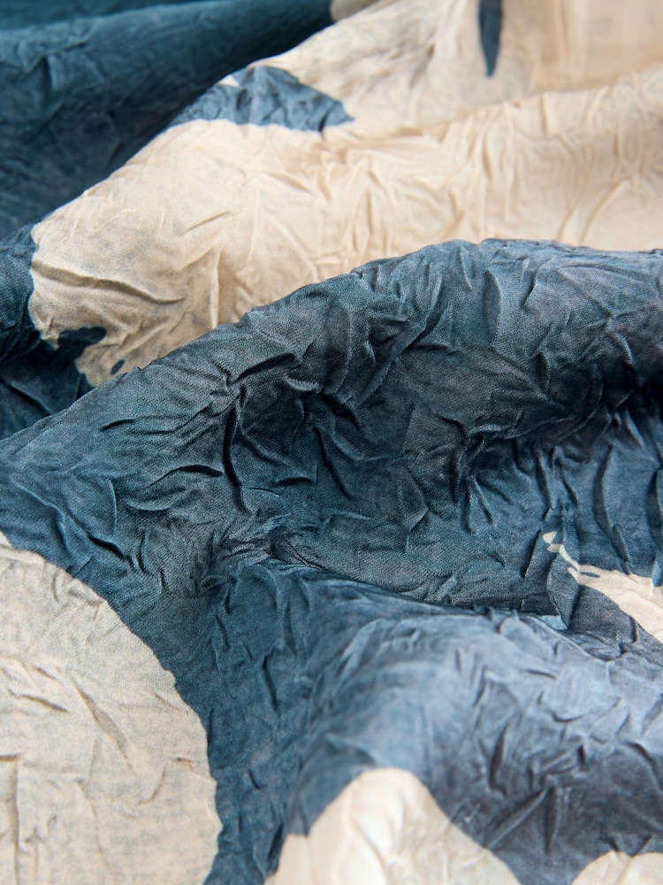 Blue Crinkle Satin Wide Leg Trousers - Image 2 of 3 Blue Crinkle Satin Wide Leg Trousers - Image 2 of 3