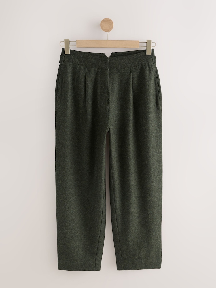 Green N. Premium Barrel Leg Trousers With Wool - Image 1 of 3 Green N. Premium Barrel Leg Trousers With Wool - Image 1 of 3