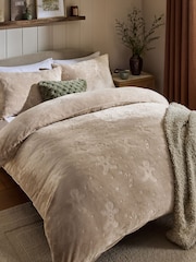Natural Gingerbread Christmas Fleece Duvet Cover and Pillowcase Set - Image 1 of 4