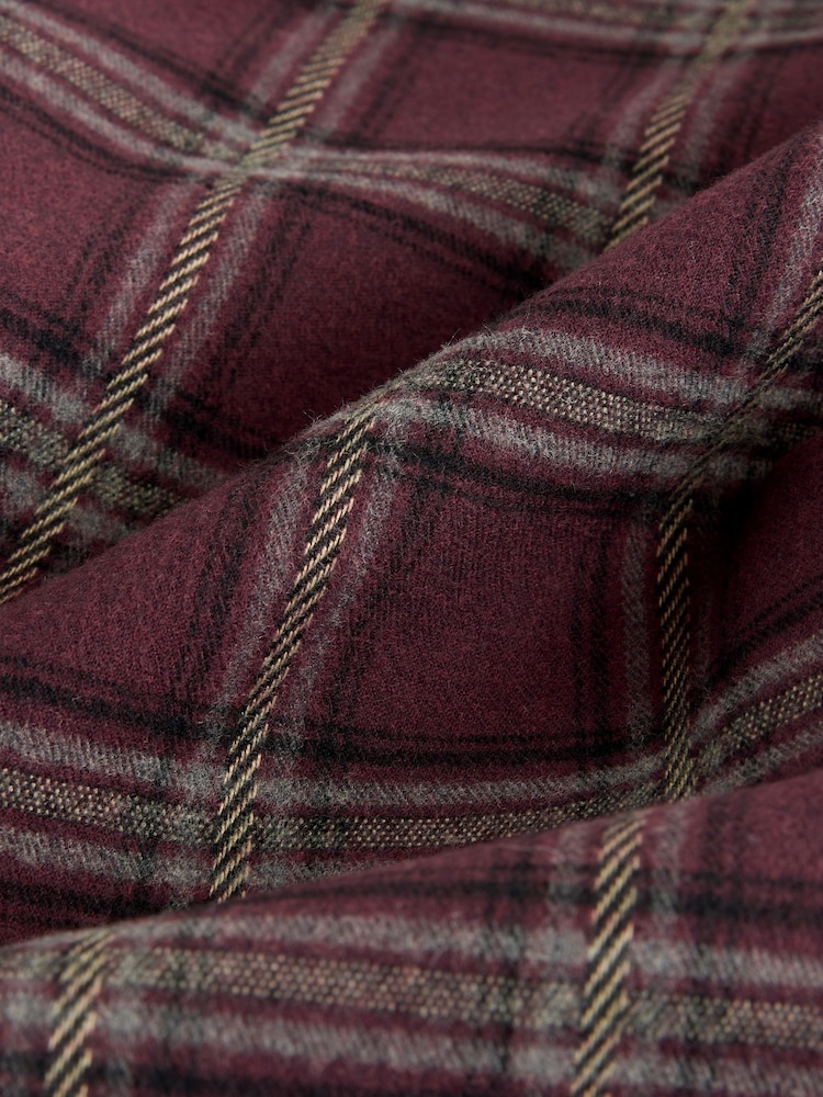 Burgundy Red Pull On Wide leg Check Trousers - Image 8 of 8