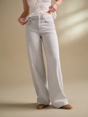 Grey Wide Leg Jeans - Image 2 of 5