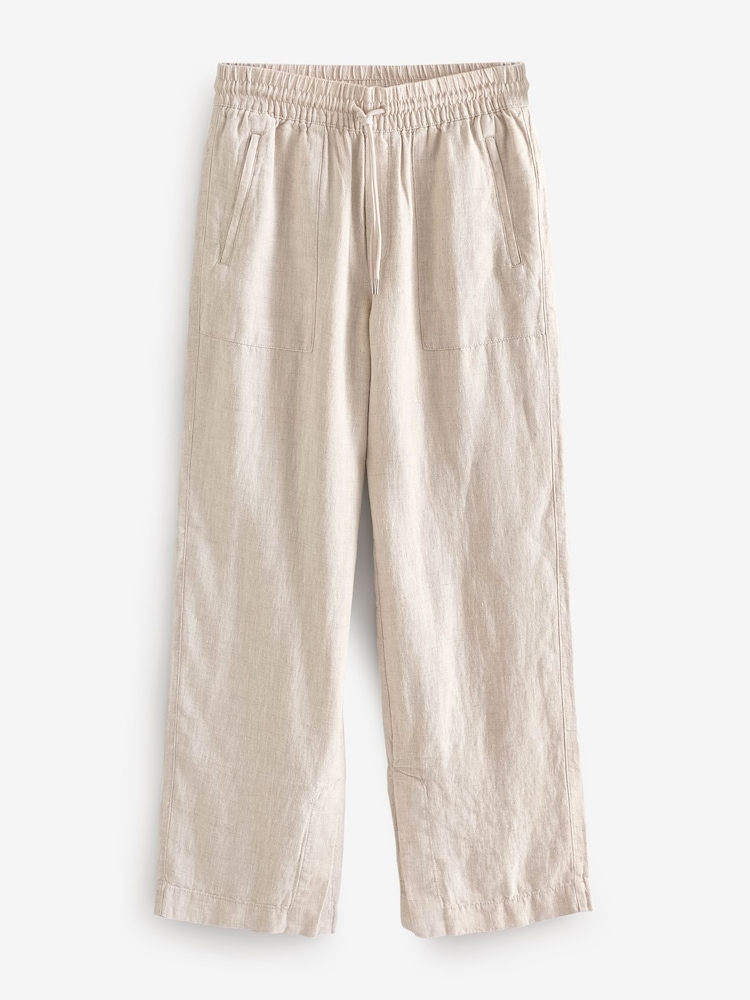 Athleta Beige Retreat Linen Wide Leg Pant - Image 1 of 3