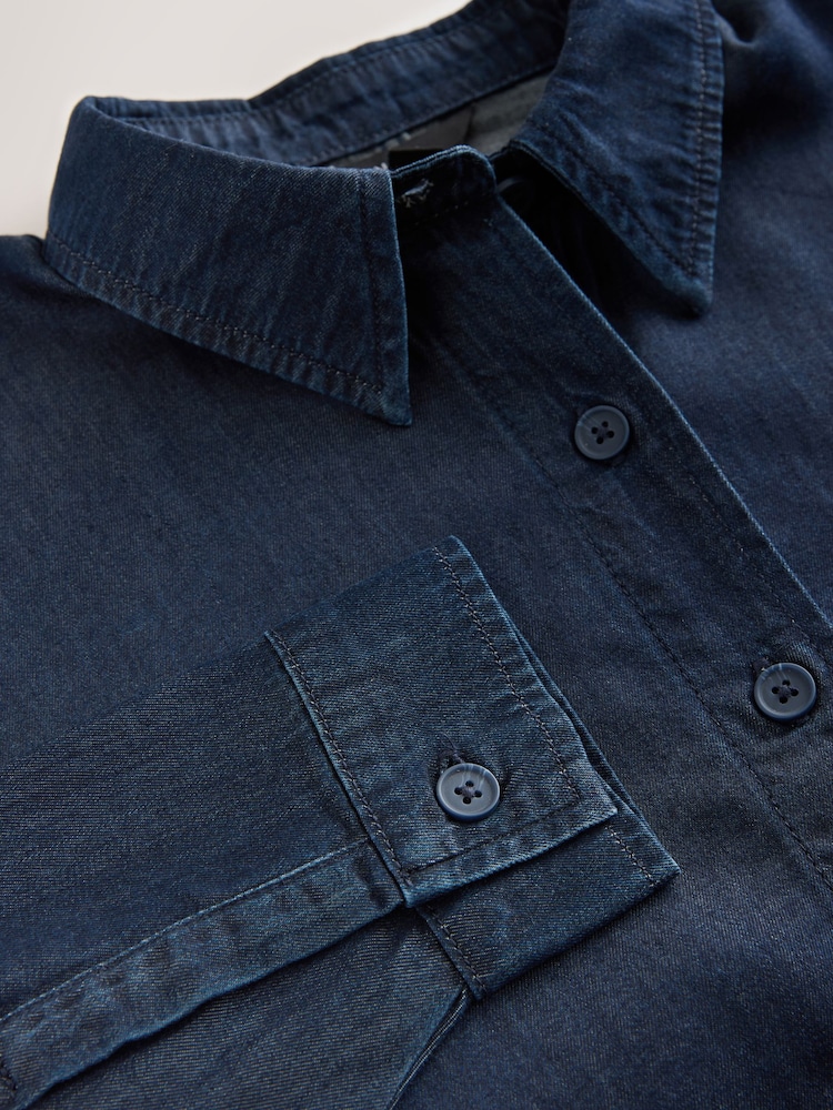 Denim Dark Blue Lightweight Long Sleeve Shirt - Image 9 of 9