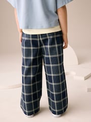 Navy Check Wide Leg Trousers (3-16yrs) - Image 3 of 4