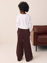 Chocolate Brown Cord Wide Leg Trousers (3-16yrs) - Image 3 of 8