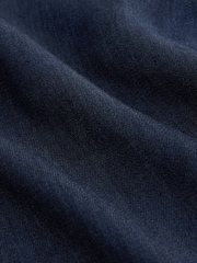 Dark Blue Lightweight Denim Pull On Wide Leg Trousers - Image 6 of 7