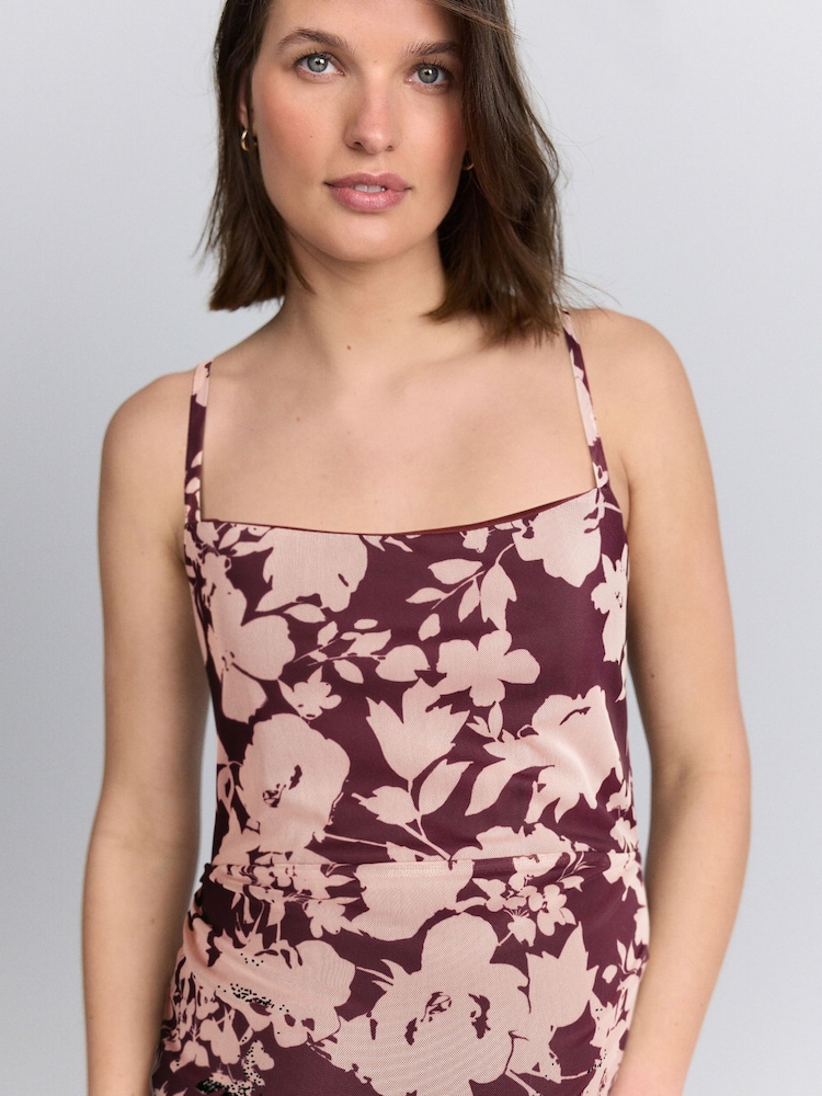 Floral Maternity Mesh Cami Dress - Image 4 of 4