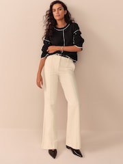 Ecru N. Premium Cord Bootcut Trousers - Image 1 of 8