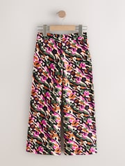 Pink/Green Abstract Animal Print 1 Pack Wide Leg Jersey Trousers (3-16yrs) - Image 4 of 9