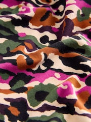 Pink/Green Abstract Animal Print 1 Pack Wide Leg Jersey Trousers (3-16yrs) - Image 5 of 9
