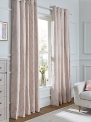 Pink Collection Luxe Damask Jacquard Eyelet Lined Curtains - Image 1 of 5