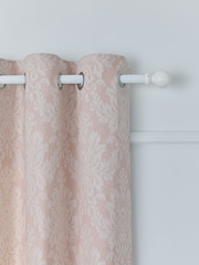 Pink Collection Luxe Damask Jacquard Eyelet Lined Curtains - Image 4 of 5
