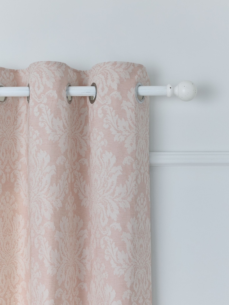 Pink Collection Luxe Damask Jacquard Eyelet Lined Curtains - Image 1 of 1