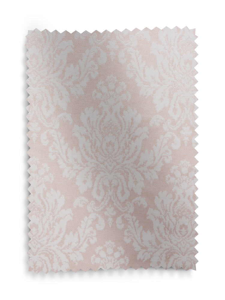 Pink Collection Luxe Damask Jacquard Eyelet Lined Curtains - Image 5 of 5