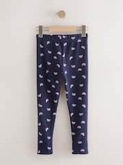 Navy Blue Rainbow Cosy Fleece Lined Leggings (3-16yrs) - Image 2 of 4