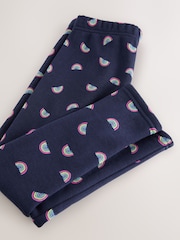 Navy Blue Rainbow Cosy Fleece Lined Leggings (3-16yrs) - Image 4 of 4