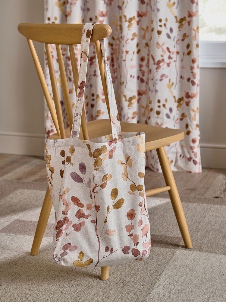 Natural/Orange Honesty Leaf Floral Print Blackout/Thermal Eyelet Curtains - Image 7 of 7 Natural/Orange Honesty Leaf Floral Print Blackout/Thermal Eyelet Curtains - Image 7 of 7