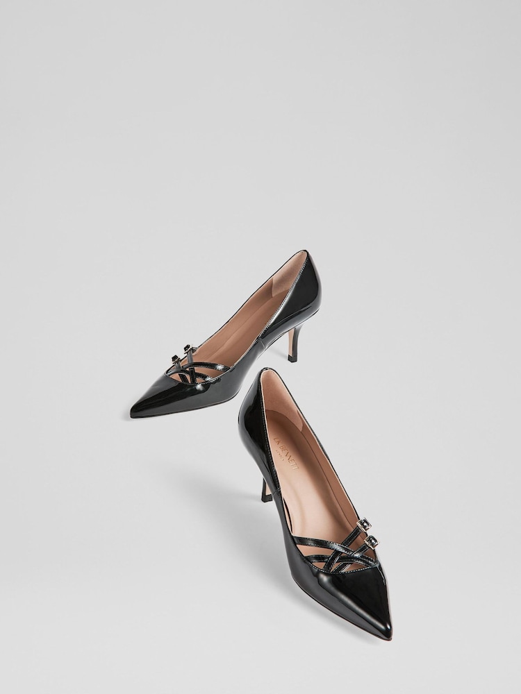 LK Bennett Laila Patent Buckle Courts - Image 3 of 4