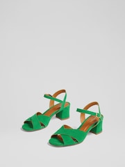 LK Bennett Alba Mint Leaf Kid Suede Cross Front Sandals - Slika 3 iz 4