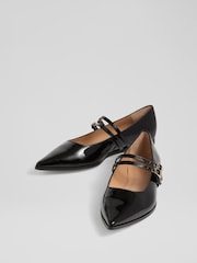 LK Bennett Lulu Patent Strap Rand Flat - Slika 3 iz 4
