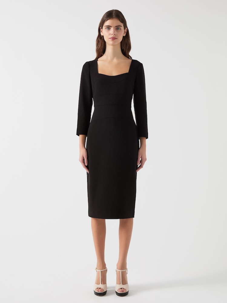 Negro - LK Bennett Altyn Crepe Shaped Seam Fitted Crepe Dress - Imagen 1 de 4 Negro - LK Bennett Altyn Crepe Shaped Seam Fitted Crepe Dress - Imagen 1 de 4