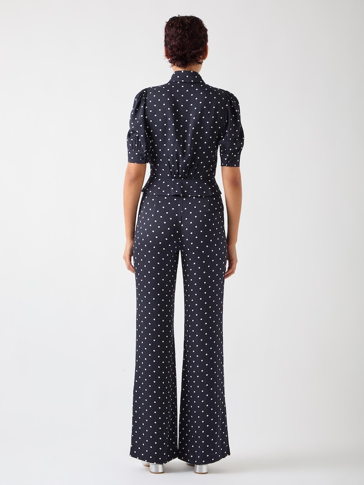 LK Bennett Elsie Spring Birch Viscose 40'S Polka Dot Trousers - Bild 2 von 5 LK Bennett Elsie Spring Birch Viscose 40'S Polka Dot Trousers - Bild 2 von 5