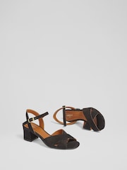 LK Bennett Black Alba Kid Suede Cross Front Sandals - Image 3 of 4