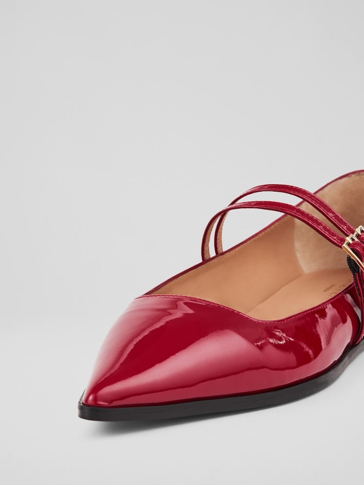 LK Bennett Lulu Patent Strap Rand Flat - Slika 4 iz 4