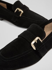 LK Bennett Black Austin Suede Oloid Buckle Loafers - Image 4 of 4