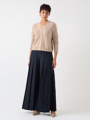 LK Bennett White Mara Oatmeal Wool Blend V-Neck Cardigan - Image 1 of 3