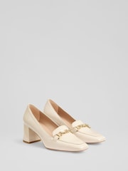LK Bennett Natural Johanna Printed & Nappa Leather Snaffle Courts - Image 2 of 4