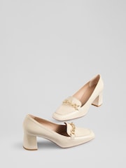 LK Bennett Natural Johanna Printed & Nappa Leather Snaffle Courts - Image 3 of 4