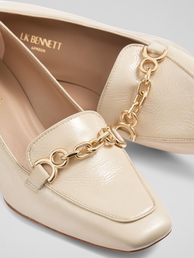 LK Bennett Natural Johanna Printed & Nappa Leather Snaffle Courts - Image 4 of 4
