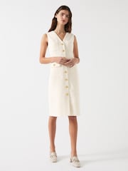 LK Bennett Cream Petite Vita Blend Tweed Sleeveless Dress - Image 3 of 8