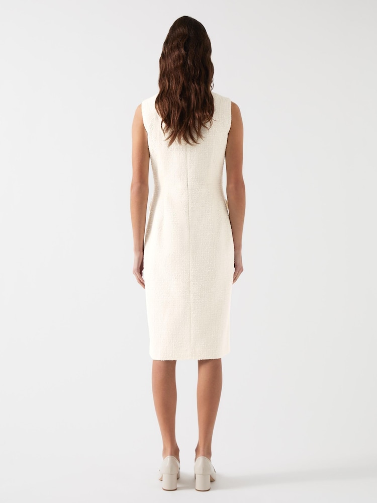 LK Bennett Cream Petite Vita Blend Tweed Sleeveless Dress - Image 4 of 8
