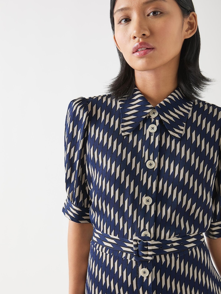 LK Bennett Petite Valerie Spring Birch Viscose Printed Viscose Shirt Dress With Belt - Imagen 3 de 3 LK Bennett Petite Valerie Spring Birch Viscose Printed Viscose Shirt Dress With Belt - Imagen 3 de 3