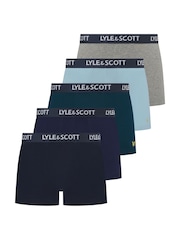 Lyle & Scott Blue Miller Underwear Trunks 5 Pack - Image 1 of 6